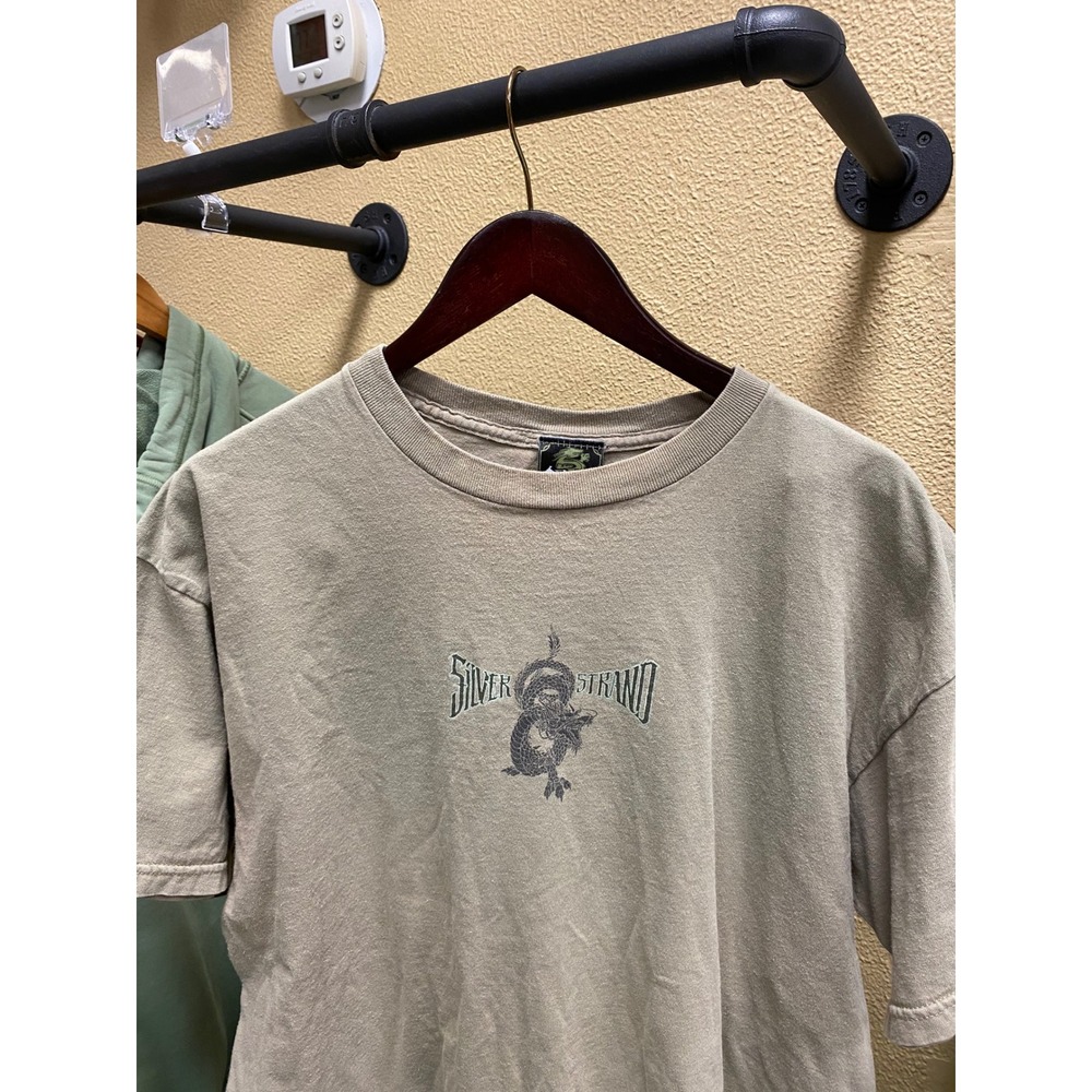 Vintage Y2K Silver Strand Year of the Dragon Graphic Tee Men's Size XL Tan
